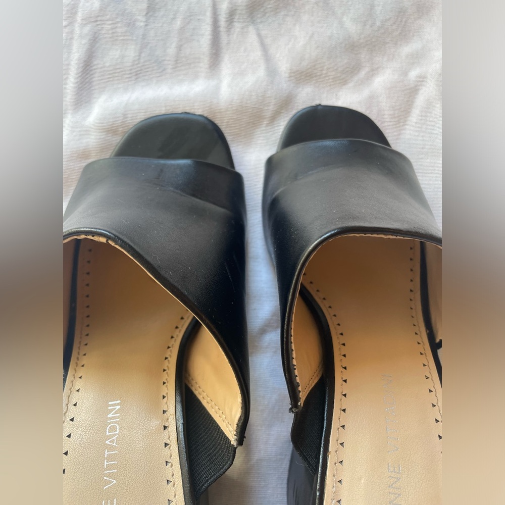 Adrienne Vittadini Black Open-Toe Mules - Picture 7 of 12